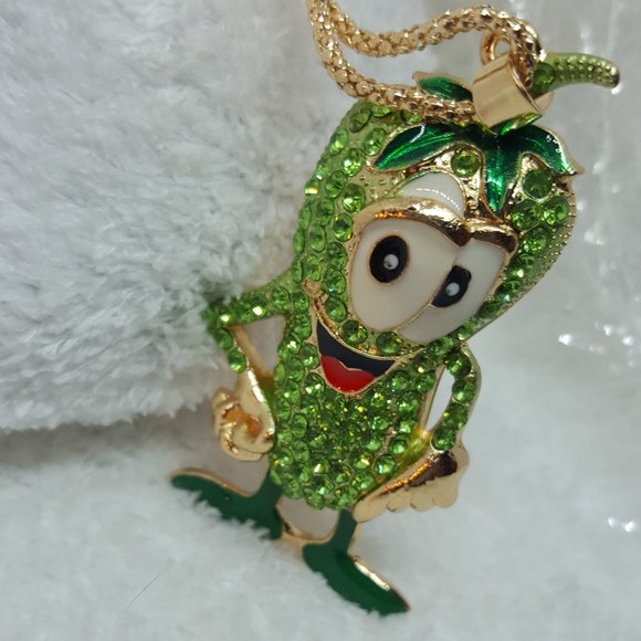 HAPPY PICKLE Pendant and chain - Picture 1 of 8